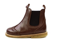 Angulus brown ankle boot with perforated pattern